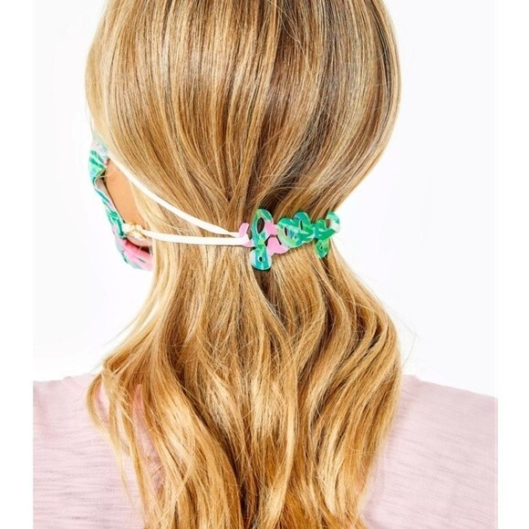 Lilly Pulitzer On The Go Face Mask Set Pouch Lanyard Extender ChillyLilly - Picture 5 of 10